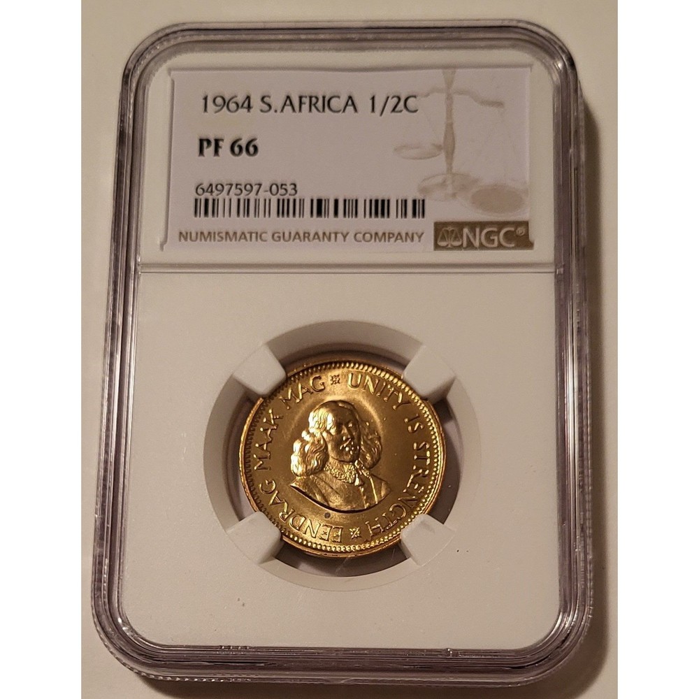 South Africa 1964 1/2 Cent Proof PF66 NGC Low Mintage